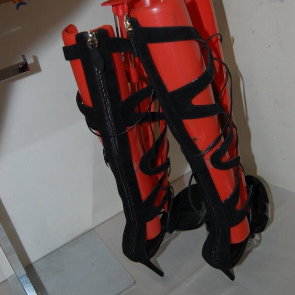 38.5/8.5❤️Nicholas Kirkwood Leather GLADIATOR KNEE HIGH HEELS Sandals BOOTS - Picture 7 of 12